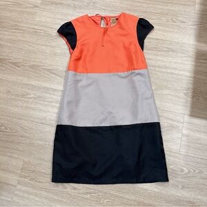 Colorblock Dress - Orange, Gray, and Black